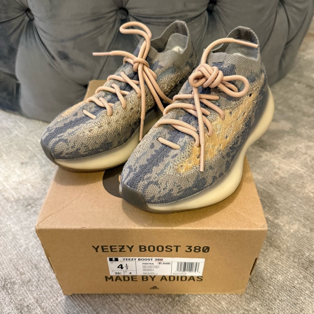 Yeezy Boost 380 Sneakers in Gray and Tan